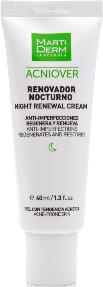 martiderm, renovador nocturno acniover, rutina facial nocturna